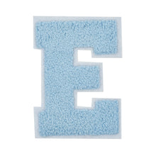 Load image into Gallery viewer, Letter Varsity Alphabets A to Z Baby Blue Chenille & White Felt 4 Inch