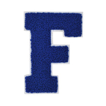 Load image into Gallery viewer, Letter Varsity Alphabets A to Z Royal Blue Chenille & White Felt 4 Inch