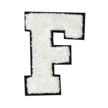 Load image into Gallery viewer, Letter Varsity Alphabets A to Z White Chenille & Black Felt 4 Inch