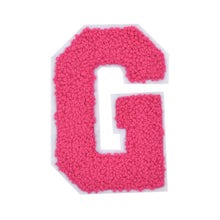 Load image into Gallery viewer, Letter Varsity Alphabets A-Z Candy Pink Chenille & White Felt 2.5 Inch