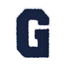 Load image into Gallery viewer, NAVY BLUE Letter Varsity Alphabets A to Z Navy Blue Chenille & White Felt 6 Inch
