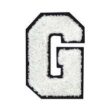 Load image into Gallery viewer, Letter Varsity Alphabets A to Z White Chenille & Black Felt 6 Inch