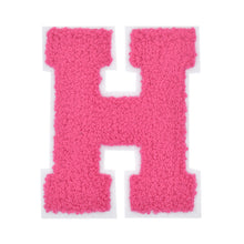 Load image into Gallery viewer, Letter Varsity Alphabets A-Z Candy Pink Chenille & white Felt 4 Inch