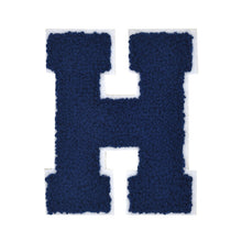 Load image into Gallery viewer, NAVY BLUE Letter Varsity Alphabets A to Z Navy Blue Chenille & White Felt 8 Inch