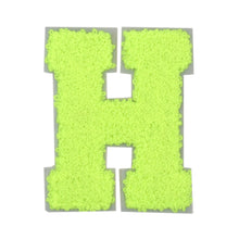 Load image into Gallery viewer, Letter Varsity Alphabets A to Z Neon Lime Chenille & White Felt 6 Inch