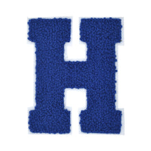 Load image into Gallery viewer, Letter Varsity Alphabets A to Z Royal Blue Chenille & White Felt 4 Inch