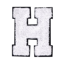 Load image into Gallery viewer, Letter Varsity Alphabets A to Z White Chenille & Black Felt 2.5 Inch