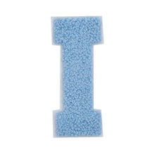Load image into Gallery viewer, Letter Varsity Alphabets A to Z Baby Blue Chenille & White Felt 4 Inch