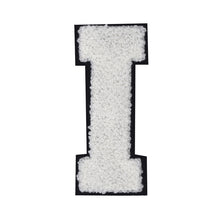 Load image into Gallery viewer, Letter Varsity Alphabets A to Z White Chenille & Black Felt 4 Inch
