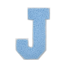 Load image into Gallery viewer, Letter Varsity Alphabets A to Z Baby Blue Chenille & White Felt 4 Inch
