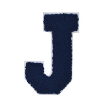 Load image into Gallery viewer, NAVY BLUE Letter Varsity Alphabets A to Z Navy Blue Chenille & White Felt 4 Inch