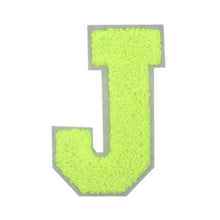Load image into Gallery viewer, Letter Varsity Alphabets A to Z Neon Lime Chenille & White Felt 4 Inch