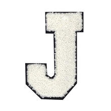 Load image into Gallery viewer, Letter Varsity Alphabets A to Z White Chenille & Black Felt 4 Inch