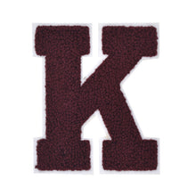 Load image into Gallery viewer, Letter Varsity Alphabets A to Z Burgundy Chenille & White Felt  4 Inch