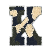 Load image into Gallery viewer, Letter Varsity Alphabets A to Z Camo Chenille & White Felt 2.5 Inch