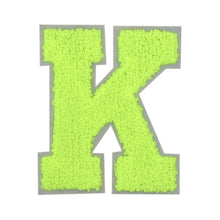 Load image into Gallery viewer, Letter Varsity Alphabets A to Z Neon Lime Chenille & White Felt 2.5 Inch