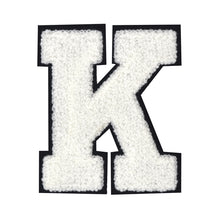 Load image into Gallery viewer, Letter Varsity Alphabets A to Z White Chenille & Black Felt 6 Inch