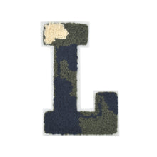 Load image into Gallery viewer, Letter Varsity Alphabets A to Z Camo Chenille & White Felt 2.5 Inch