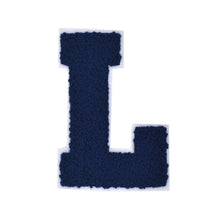 Load image into Gallery viewer, NAVY BLUE Letter Varsity Alphabets A to Z Navy Blue Chenille & White Felt 4 Inch