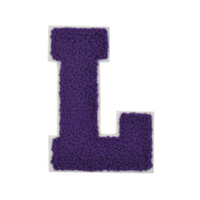 Load image into Gallery viewer, Letter Varsity Alphabets A to Z Purple Chenille & White Felt 2.5 Inch