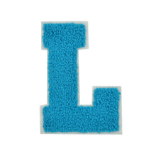 Load image into Gallery viewer, Letter Varsity Alphabets A to Z Teal Blue Chenille & White Felt 2.5 Inch