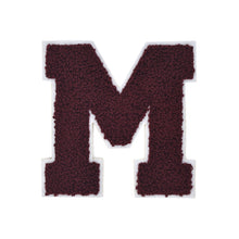 Load image into Gallery viewer, Letter Varsity Alphabets A to Z Burgundy Chenille & White Felt  4 Inch