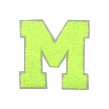 Load image into Gallery viewer, Letter Varsity Alphabets A to Z Neon Lime Chenille & White Felt 8 Inch