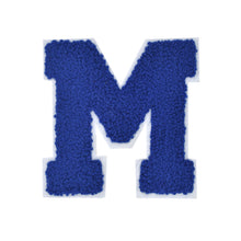 Load image into Gallery viewer, Letter Varsity Alphabets A to Z Royal Blue Chenille & White Felt 4 Inch