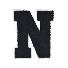 Load image into Gallery viewer, Letter Varsity Alphabets A to Z Black Chenille & White Felt 4 Inch