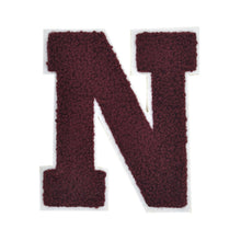 Load image into Gallery viewer, Letter Varsity Alphabets A to Z Burgundy Chenille & White Felt  4 Inch