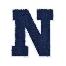 Load image into Gallery viewer, NAVY BLUE Letter Varsity Alphabets A to Z Navy Blue Chenille & White Felt 4 Inch