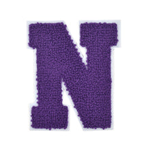 Load image into Gallery viewer, Letter Varsity Alphabets A to Z Purple Chenille & White Felt 2.5 Inch