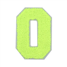 Load image into Gallery viewer, Letter Varsity Alphabets A to Z Neon Lime Chenille & White Felt 6 Inch