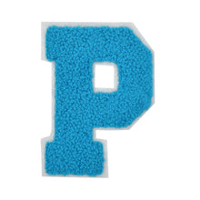 Load image into Gallery viewer, Letter Varsity Alphabets A to Z Teal Blue Chenille & White Felt 2.5 Inch