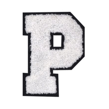 Load image into Gallery viewer, Letter Varsity Alphabets A to Z White Chenille & Black Felt 6 Inch