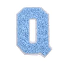 Load image into Gallery viewer, Letter Varsity Alphabets A to Z Baby Blue Chenille & White Felt  6 Inch