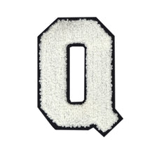 Load image into Gallery viewer, Letter Varsity Alphabets A to Z White Chenille & Black Felt 2.5 Inch