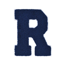 Load image into Gallery viewer, NAVY BLUE Letter Varsity Alphabets A to Z Navy Blue Chenille & White Felt 4 Inch