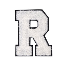 Load image into Gallery viewer, Letter Varsity Alphabets A to Z White Chenille & Black Felt 4 Inch