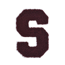 Load image into Gallery viewer, Letter Varsity Alphabets A to Z Burgundy Chenille & White Felt  6 Inch