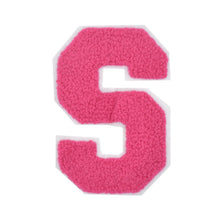 Load image into Gallery viewer, Letter Varsity Alphabets A-Z Candy Pink Chenille & White Felt 2.5 Inch