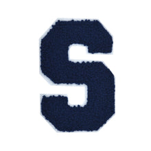 Load image into Gallery viewer, NAVY BLUE Letter Varsity Alphabets A to Z Navy Blue Chenille & White Felt 4 Inch