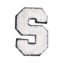 Load image into Gallery viewer, Letter Varsity Alphabets A to Z White Chenille & Black Felt 6 Inch