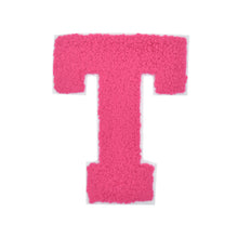 Load image into Gallery viewer, Letter Varsity Alphabets A-Z Candy Pink Chenille & white Felt 4 Inch