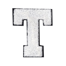Load image into Gallery viewer, Letter Varsity Alphabets A to Z White Chenille & Black Felt 4 Inch