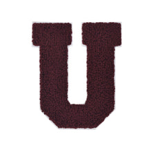 Load image into Gallery viewer, Letter Varsity Alphabets A to Z Burgundy Chenille & White Felt  4 Inch