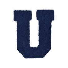 Load image into Gallery viewer, NAVY BLUE Letter Varsity Alphabets A to Z Navy Blue Chenille & White Felt 8 Inch