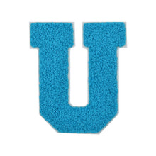 Load image into Gallery viewer, Letter Varsity Alphabets A to Z Teal Blue Chenille & White Felt 2.5 Inch