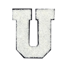 Load image into Gallery viewer, Letter Varsity Alphabets A to Z White Chenille & Black Felt 6 Inch