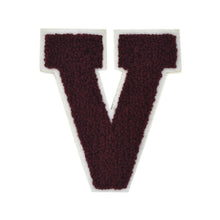 Load image into Gallery viewer, Letter Varsity Alphabets A to Z Burgundy Chenille & White Felt  6 Inch